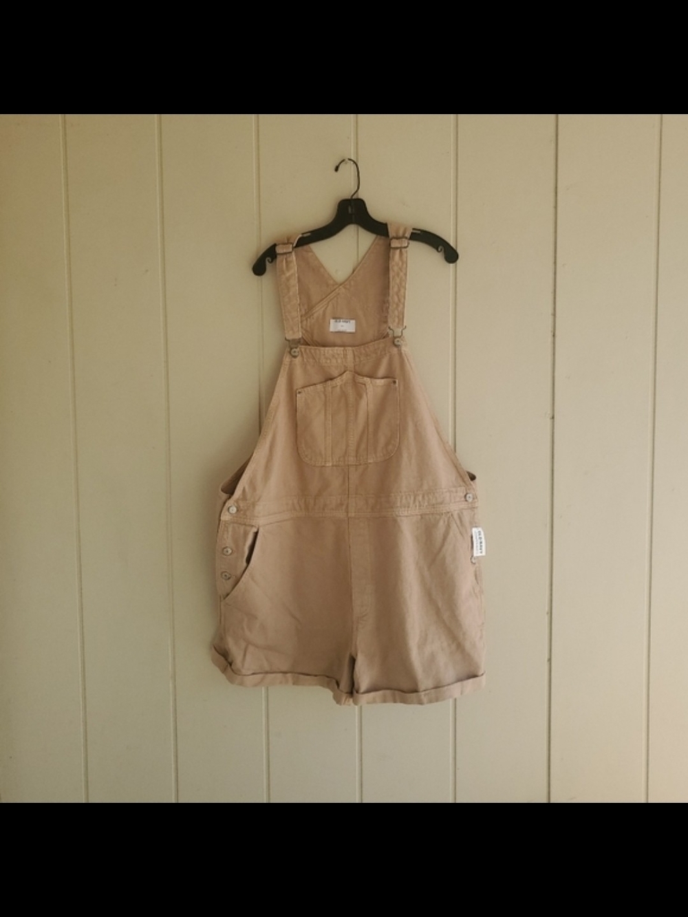 Old Navy Tan Short Overalls Shortalls XXL New With Tags Cargo Shorts Y2k